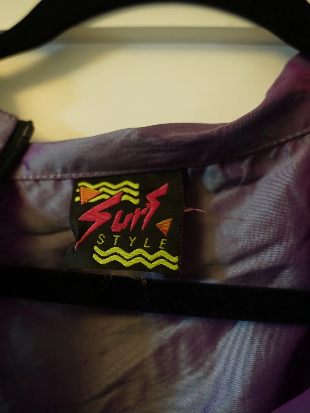 Surf Style Purple Jacket with Neon Logo